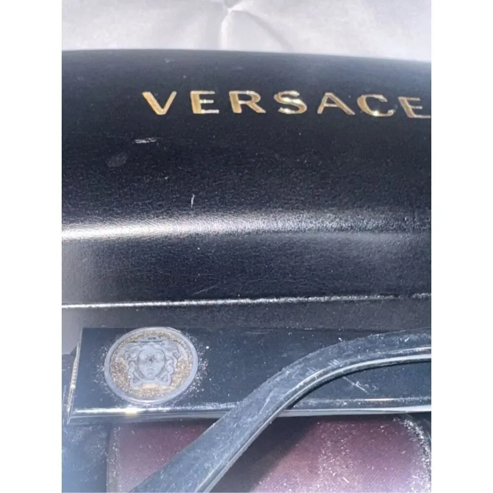 VERSACE vintage sunglasses rare wrap black square frame shield mask oversized